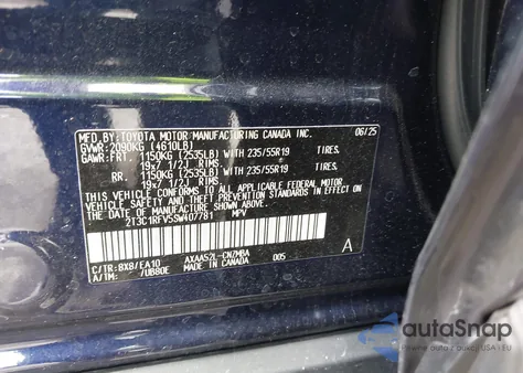 2025 Toyota Rav4 Xle Premium from USA, damaged, VIN 2T3C1RFV5SW407781